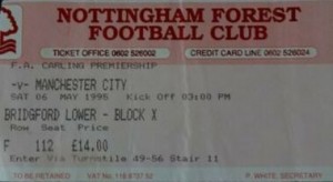 Nottingham Forest v Manchester City 1994/95 – City Til I Die