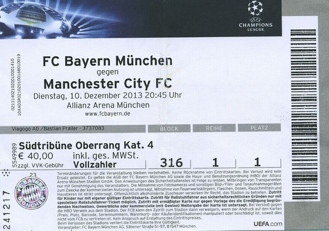 Bayern Munich v Manchester City UEFA Champions League Group D Match 6